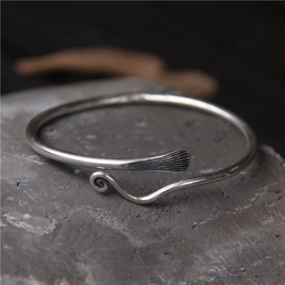 NEW Peacock Sterling Silver Feather Open Bracelet - Picture 3 of 15